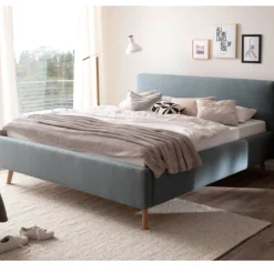 Doppelbett Cézanne 180x200cm mit Stauraum - eisblau