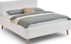 Doppelbett Dalila 180x200cm Teddystoff - weiß