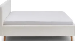 Doppelbett Dalila 180x200cm Teddystoff - weiß