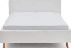 Doppelbett Dalila 160x200cm Teddystoff - weiß