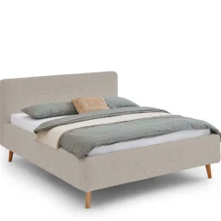Doppelbett Dalila 160x200cm Teddystoff - beige