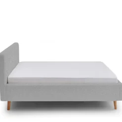 Doppelbett Dalila 180x200cm Teddy-Stoff mit Stauraum - grau