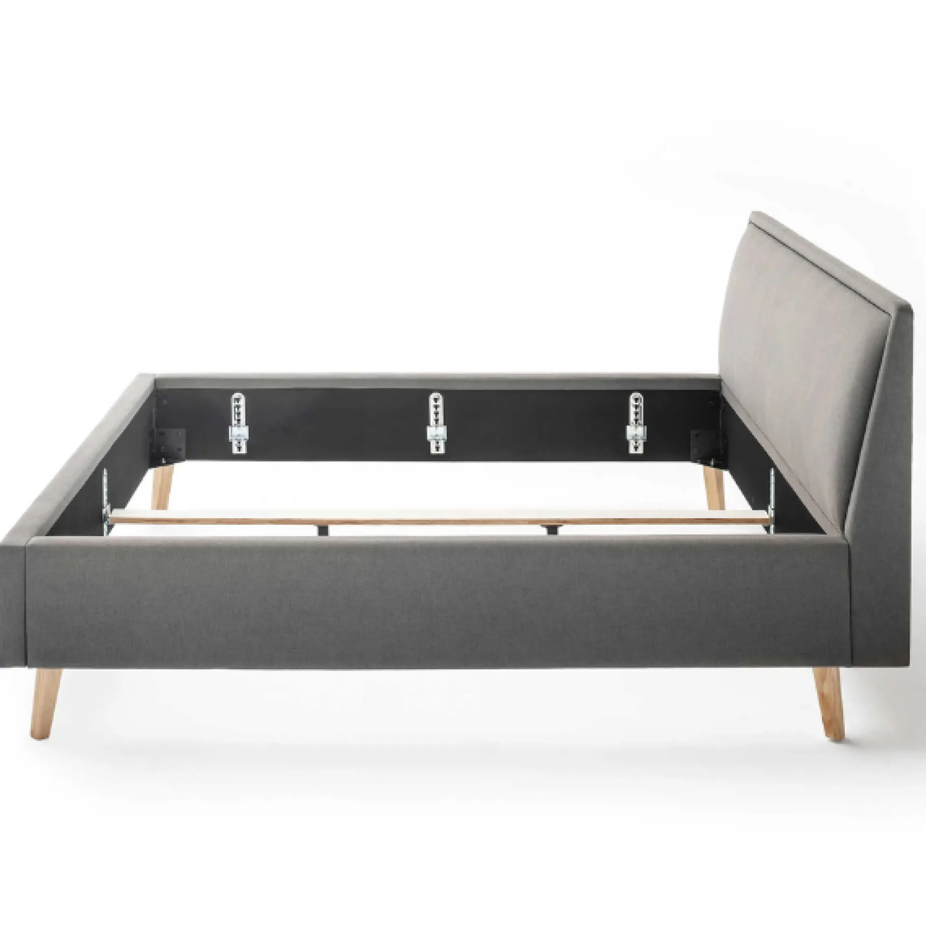 Doppelbett Estee 140x200cm - hellgrau/ocker