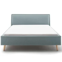 Doppelbett Estee 140x200cm mit Stauraum - Eisblau/Eiche