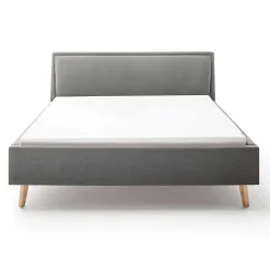 Doppelbett Estee 140x200cm mit Stauraum - hellgrau/ocker