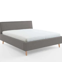 Doppelbett Estee 160x200cm mit Stauraum - hellgrau/Eiche