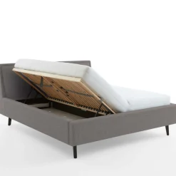 Doppelbett Estee 180x200cm mit Stauraum - hellgrau/schwarz