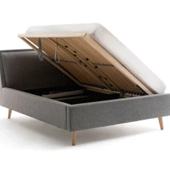 Doppelbett Estee 140x200 mit Stauraum - grau/ocker