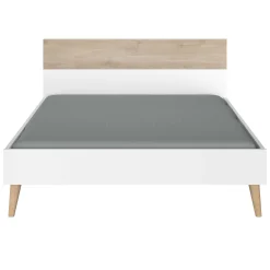 Doppelbett Hardy 140x190 - weiß/Eiche