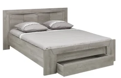 Doppelbett Hayden mit Schublade 140x200 - Eiche hellgrau