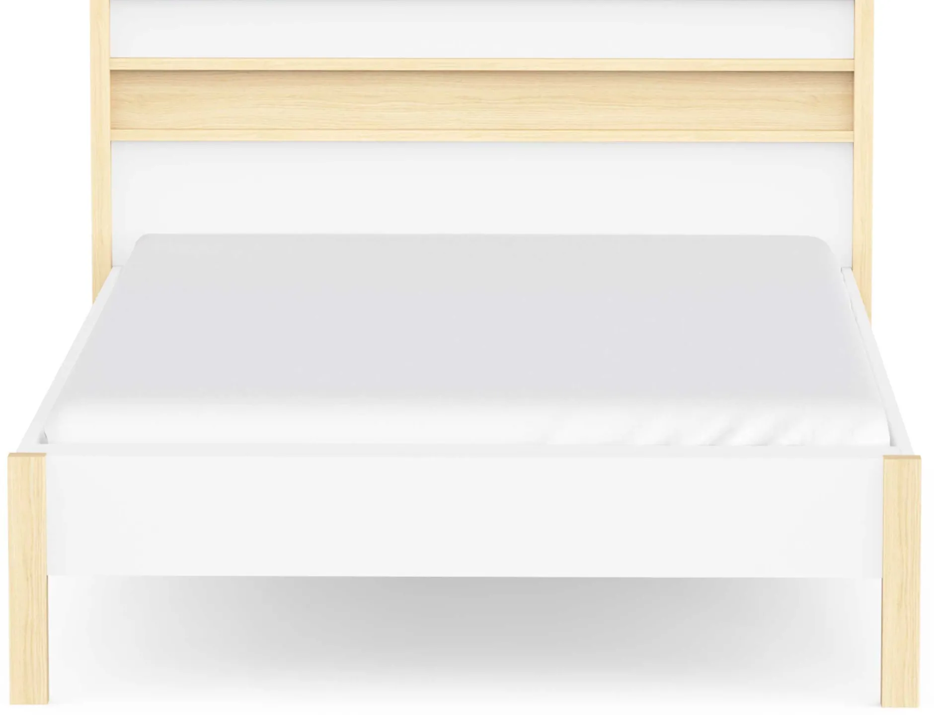 Doppelbett Heva - 140x190/200cm - weiß/Eiche Dekor