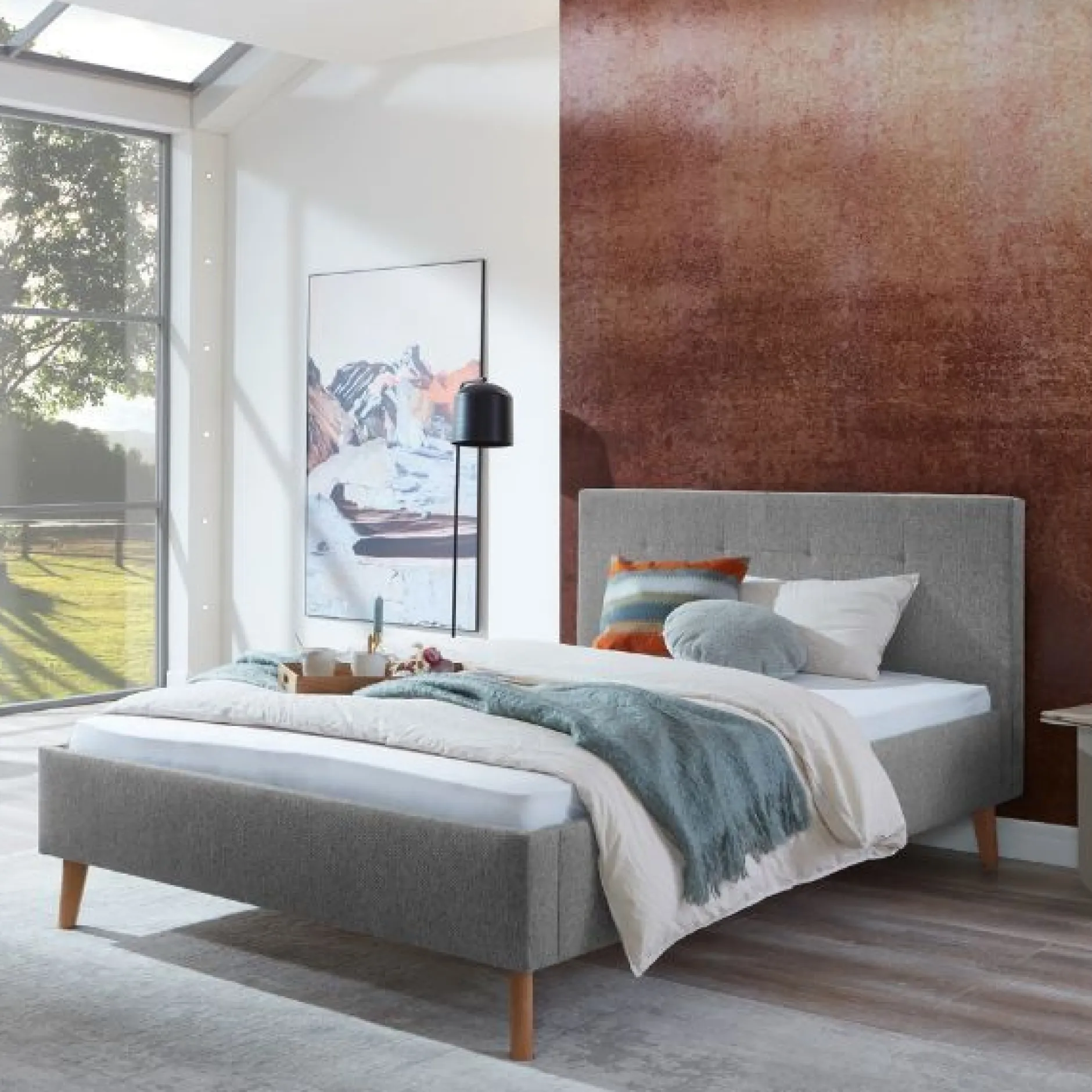 Doppelbett Jazz | 140 x 200 cm | Grau