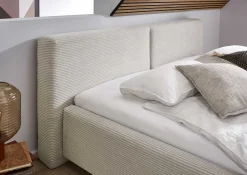 Doppelbett Kubrik 180x200cm mit Stauraum Rippe Samt - beige