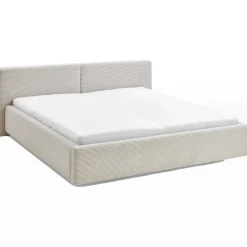 Doppelbett Kubrik 180x200cm Rippensamt - beige
