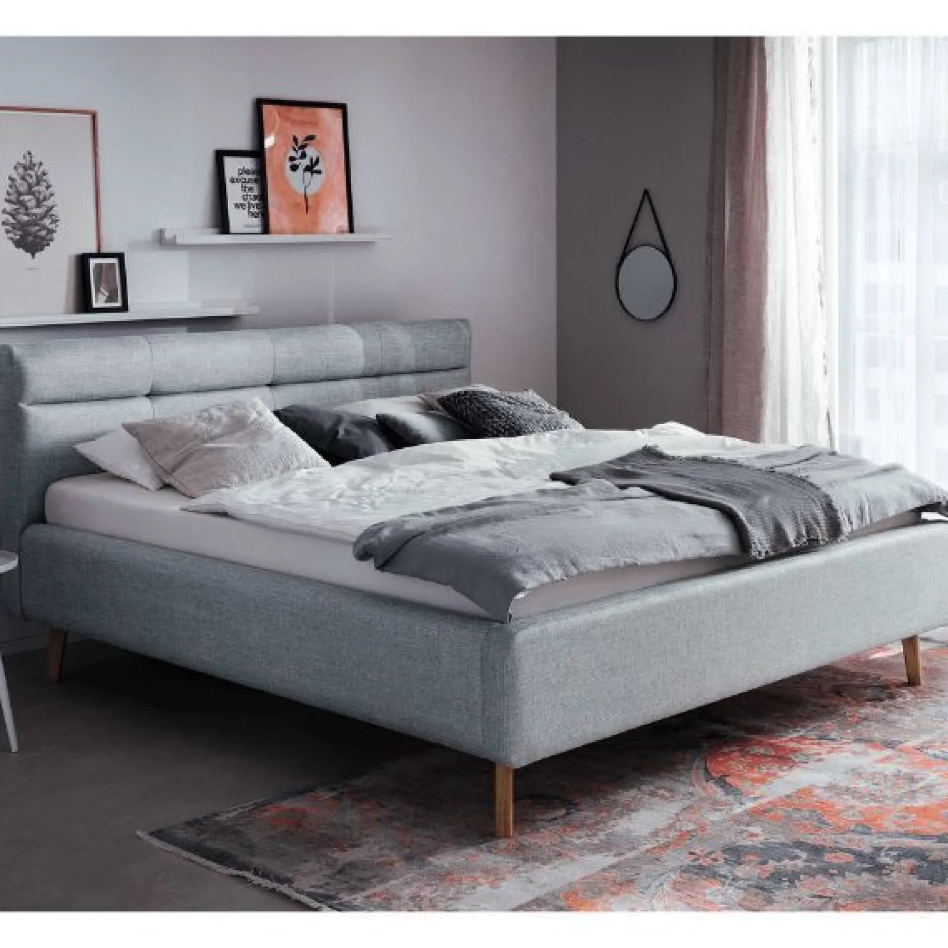Doppelbett Laika 160x200cm mit Stauraum - blau
