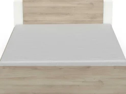 Doppelbett Liva - 160x200cm - mit Stauraum - weiß/Eiche Dekor