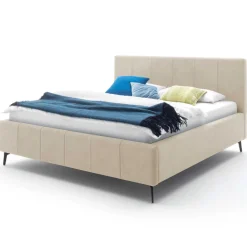 Doppelbett Lizzie 180x200cm mit Stauraum - beige