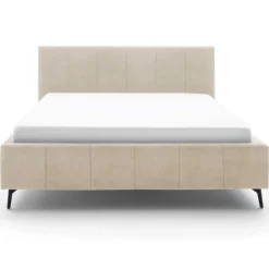 Doppelbett Lizzie 180x200cm mit Stauraum - beige