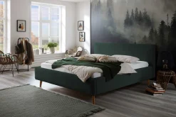Doppelbett Madras 160x200cm Rippensamt - dunkelgrün