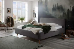 Doppelbett Madras 180x200cm Rippensamt - grau