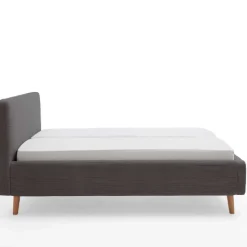Doppelbett Madras 180x200cm Rippensamt - grau