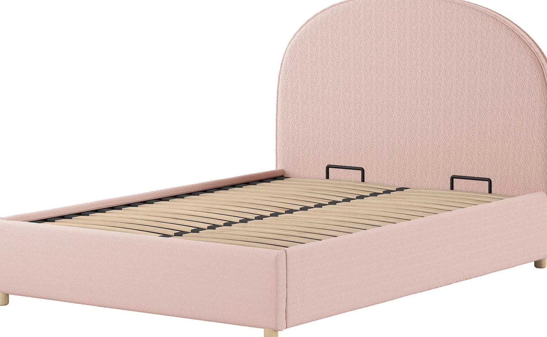 Doppelbett Maeva mit Nachttischen - 140x200cm - mit Lagerung - rosa