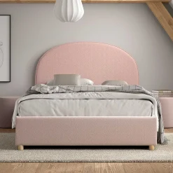 Doppelbett Maeva mit Nachttischen - 140x200cm - mit Lagerung - rosa