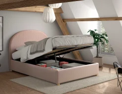 Doppelbett Maeva mit Nachttischen - 140x200cm - mit Lagerung - rosa