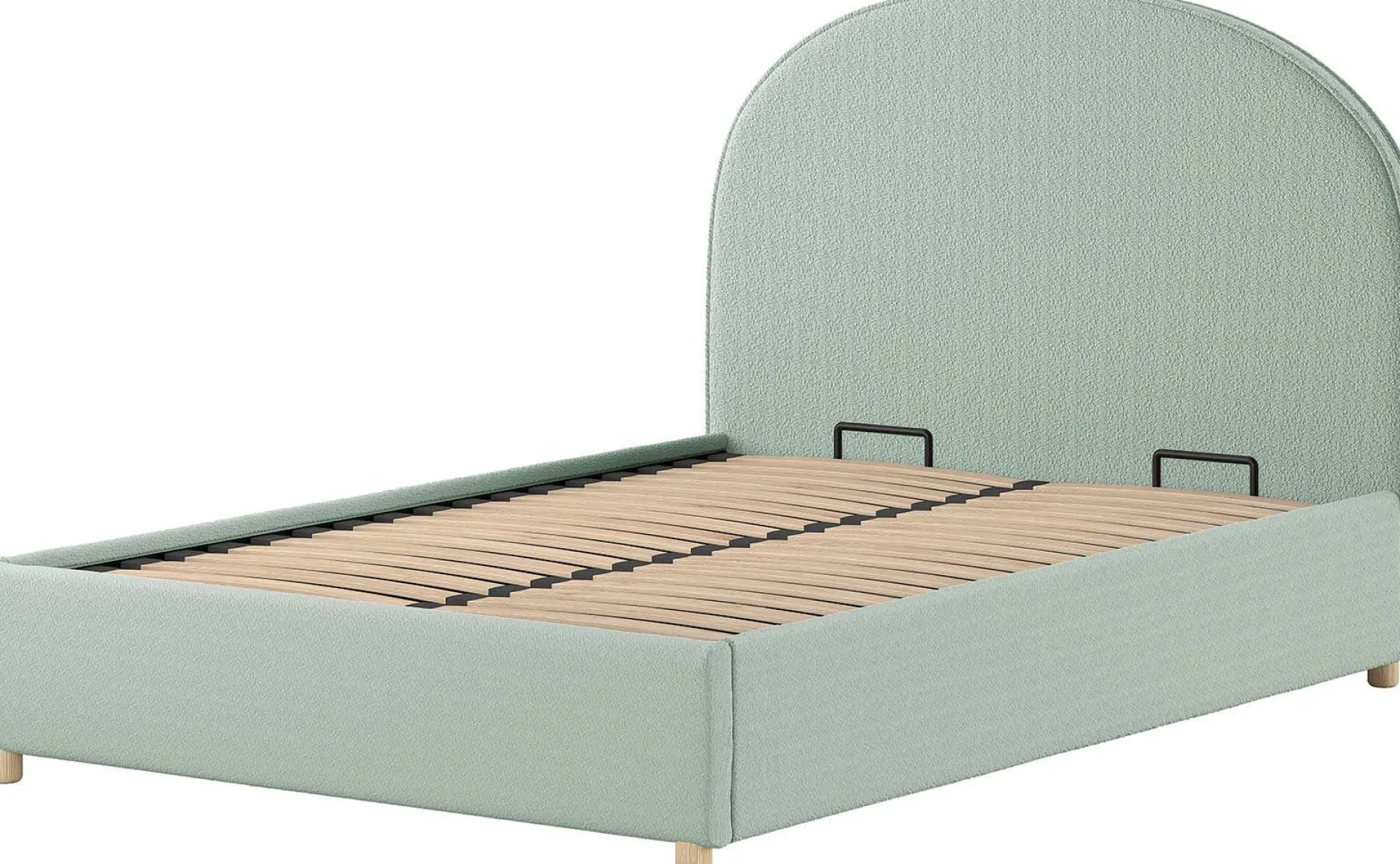 Doppelbett Maeva mit Nachttischen - 140x200cm - mit Stauraum - grün