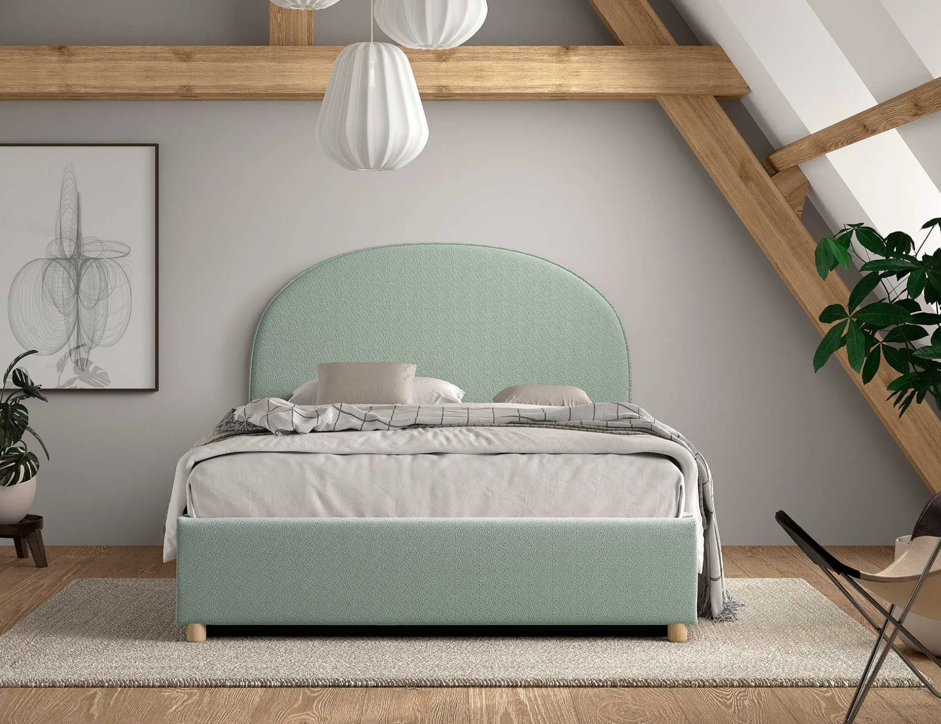 Doppelbett Maeva - 140x200cm - mit Stauraum - grün