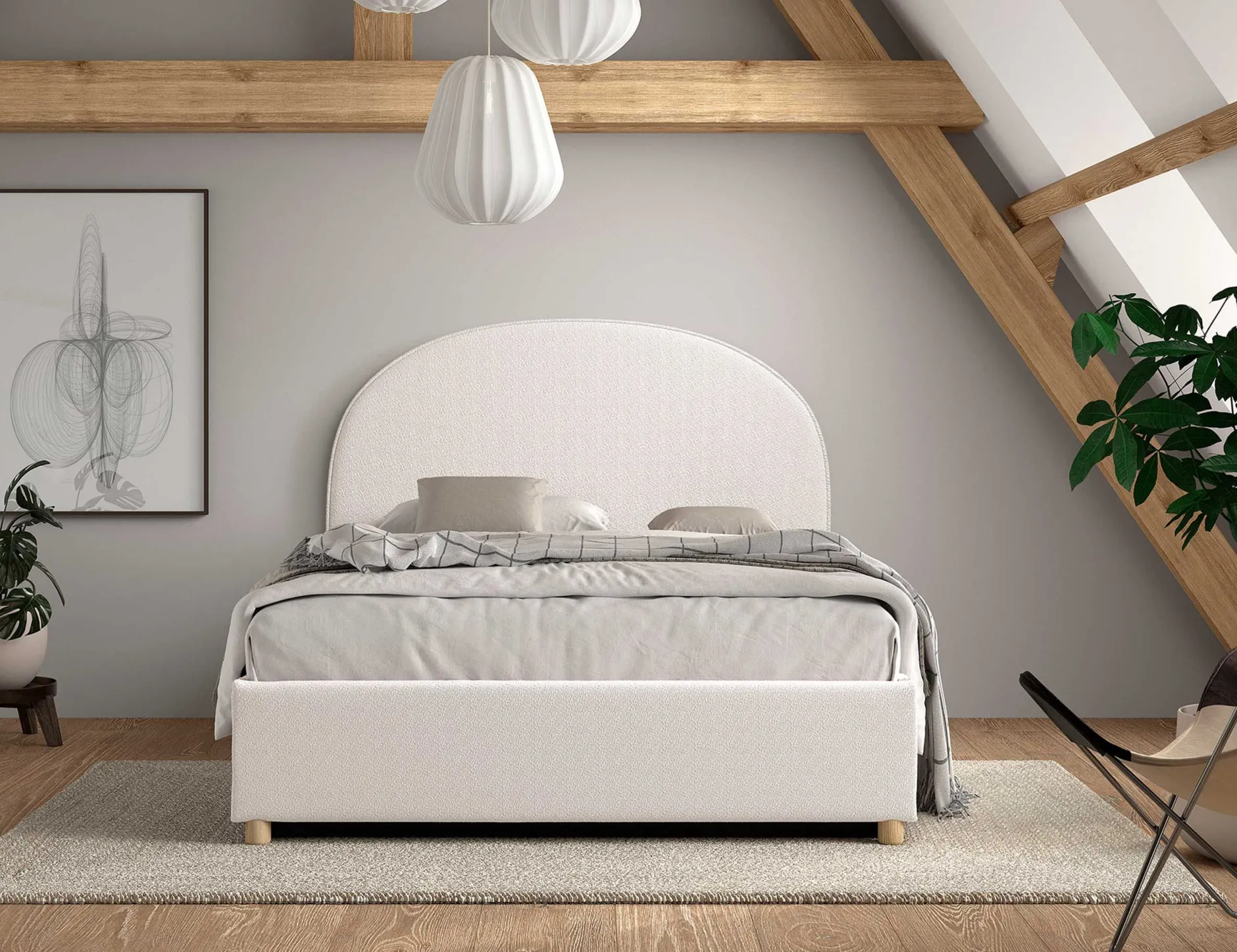 Doppelbett Maeva - 140x200cm - mit Stauraum - weiß