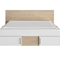 Doppelbett mit Stauraumschubladen Swivel | 160 x 194 x 80 cm | Eiche Blond Design