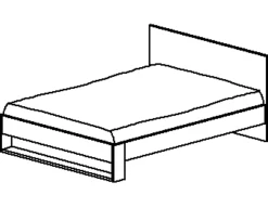 Doppelbett Nael - 140x200cm - Eiche Dekor/schwarz