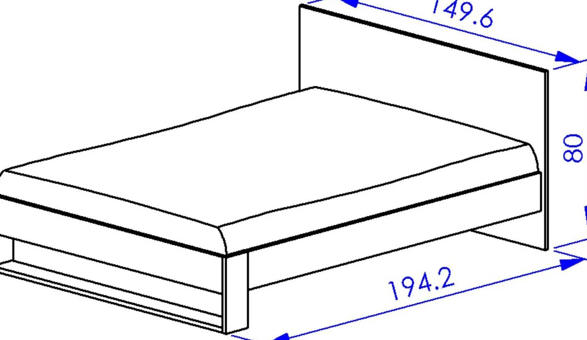 Doppelbett Nael - 140x190cm - Eiche Dekor/schwarz