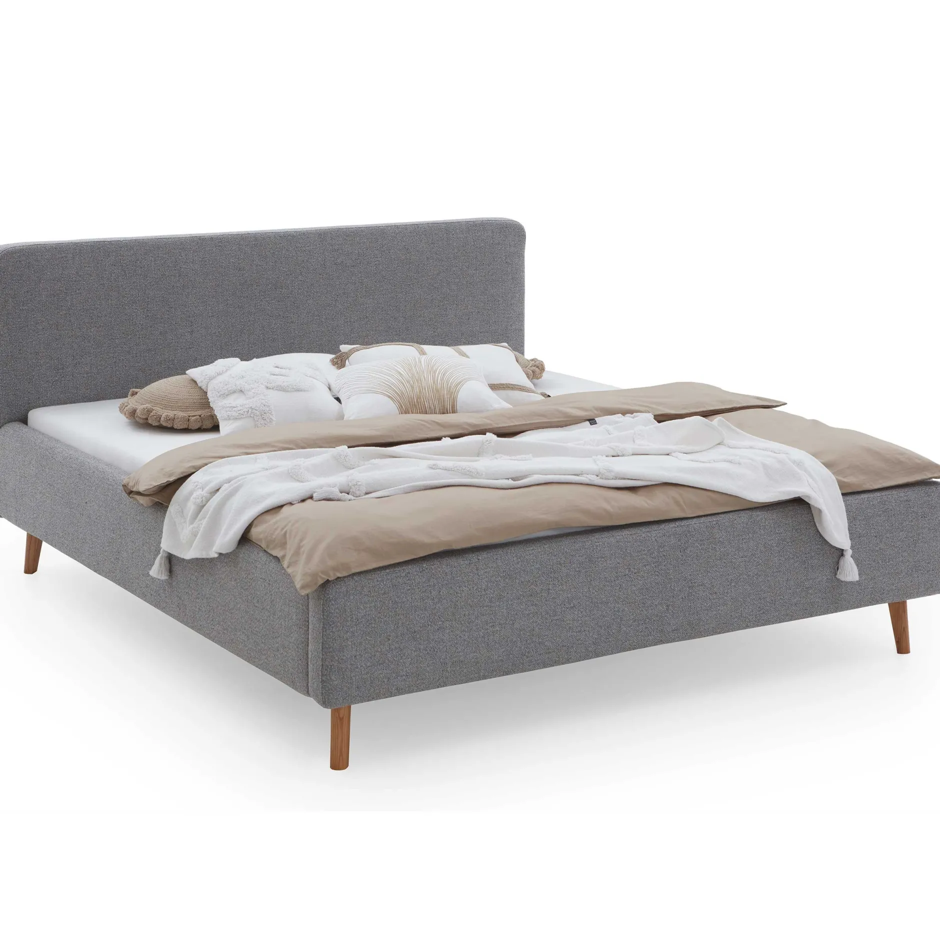 Doppelbett Nielsen | 140 x 200 cm | Grau