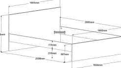 Doppelbett Ponte 160x200cm - Eiche Dekor