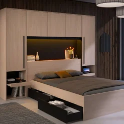 Doppelbett Ponte 140x190cm - Eiche Dekor