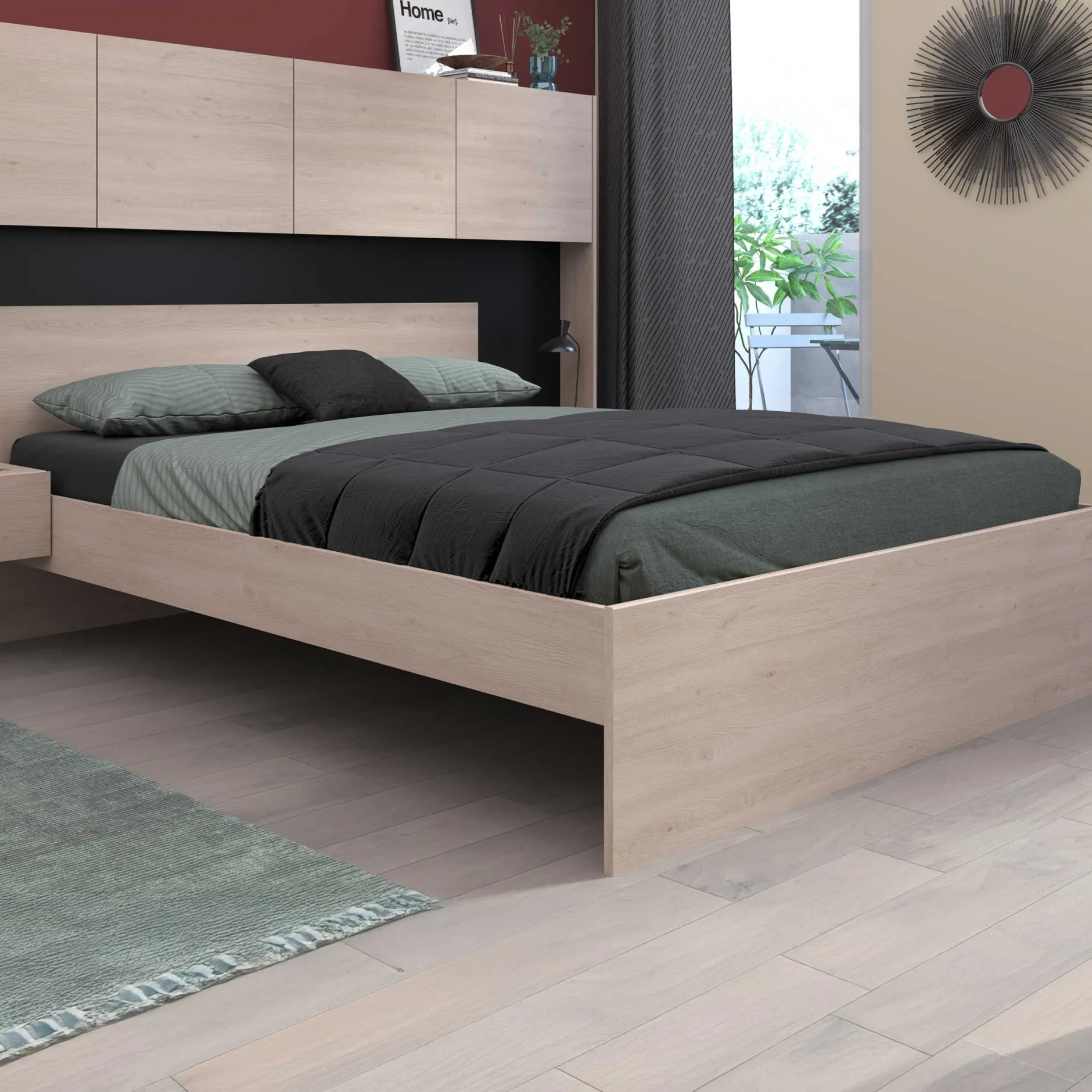 Doppelbett Ponte 140x190cm - Eiche Dekor