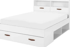 Doppelbett Sabri 140x190cm, 3 Schubladen - weiß
