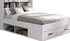 Doppelbett Sabri 140x190cm, 3 Schubladen - weiß