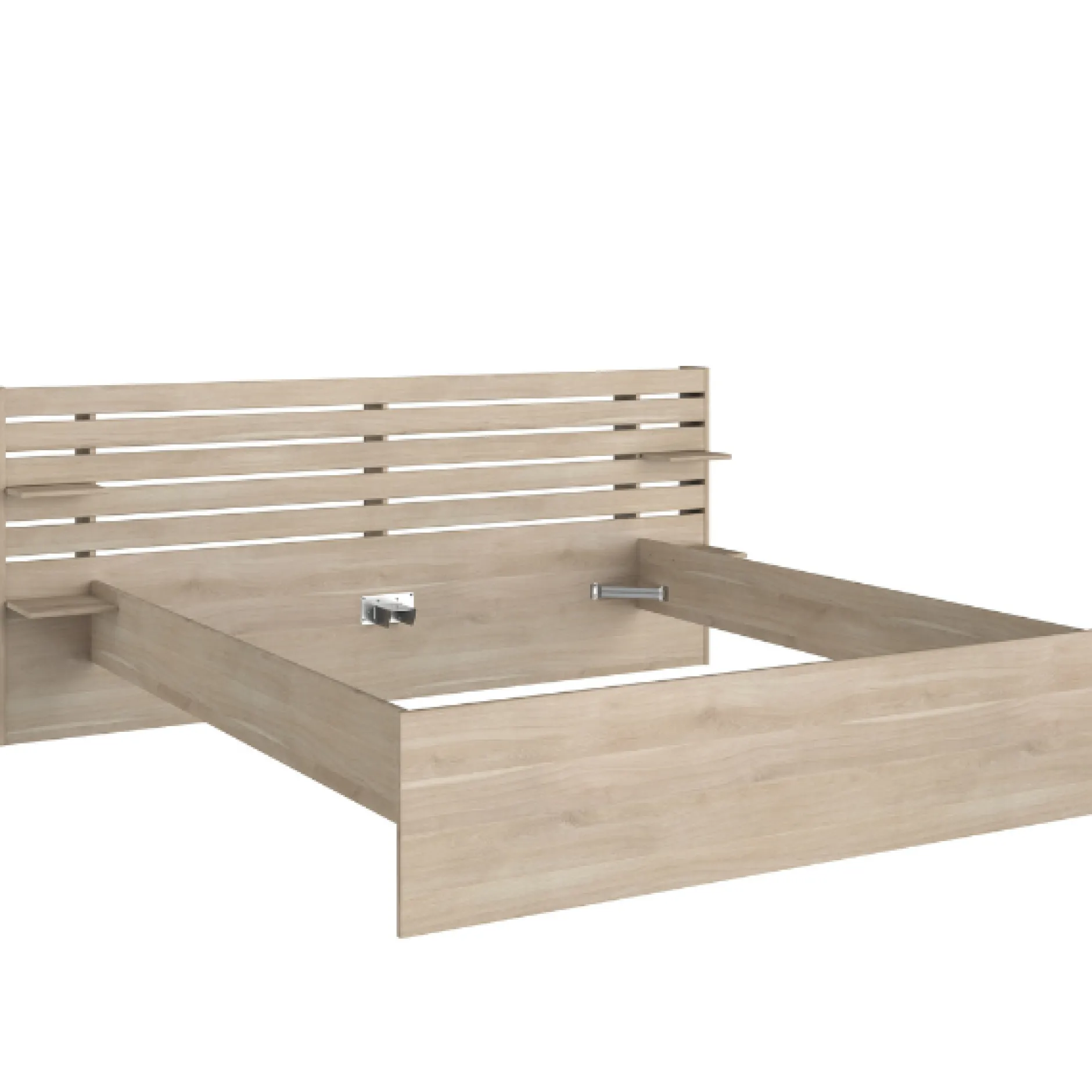 Doppelbett Tokio 180x200cm - Eiche Dekor / weiß