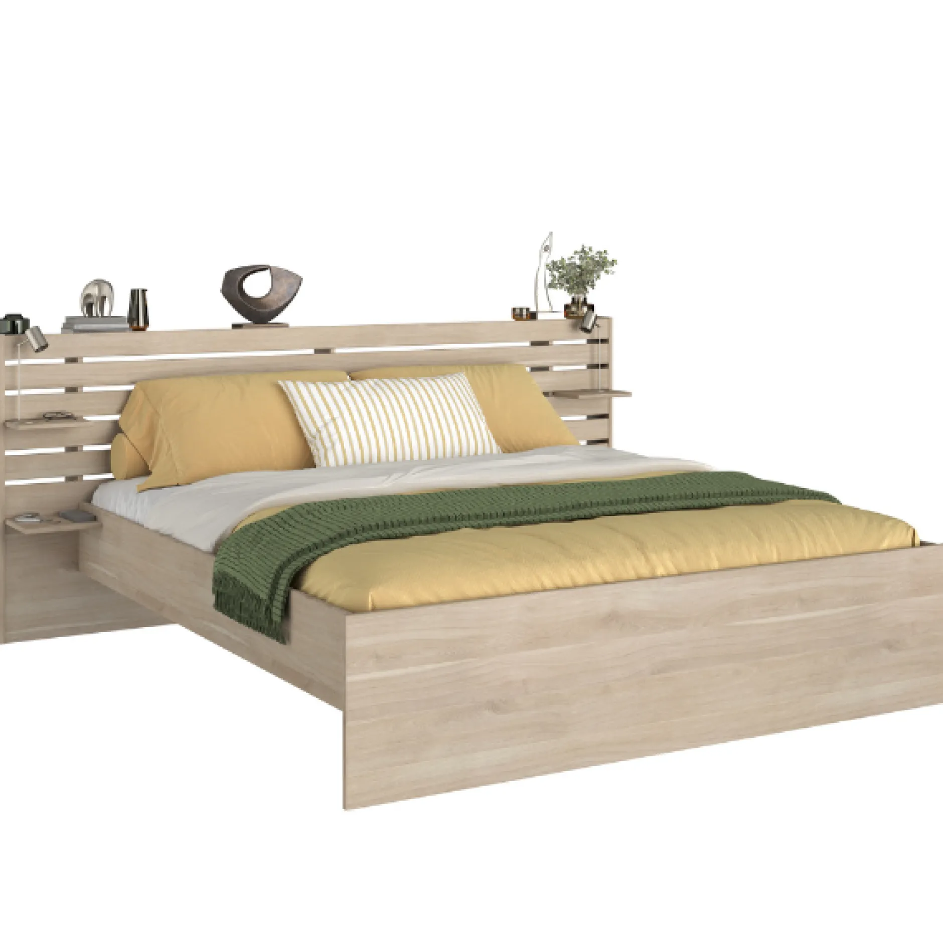 Doppelbett Tokio 180x200cm - Eiche Dekor / weiß