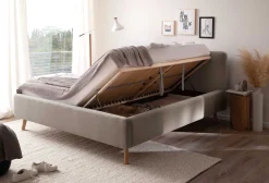 Doppelbett Tony 180x200cm mit Stauraum - taupe
