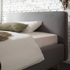 Doppelbett Tony 160x200cm mit Stauraum - grau