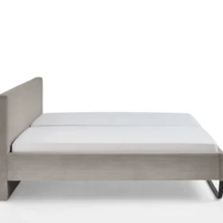Doppelbett Velma 180x200cm Rippensamt - taupe