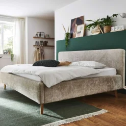 Doppelbett Younes 180x200cm mit Stauraum - beige