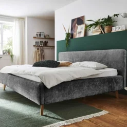 Doppelbett Younes 180x200cm mit Stauraum - anthrazit