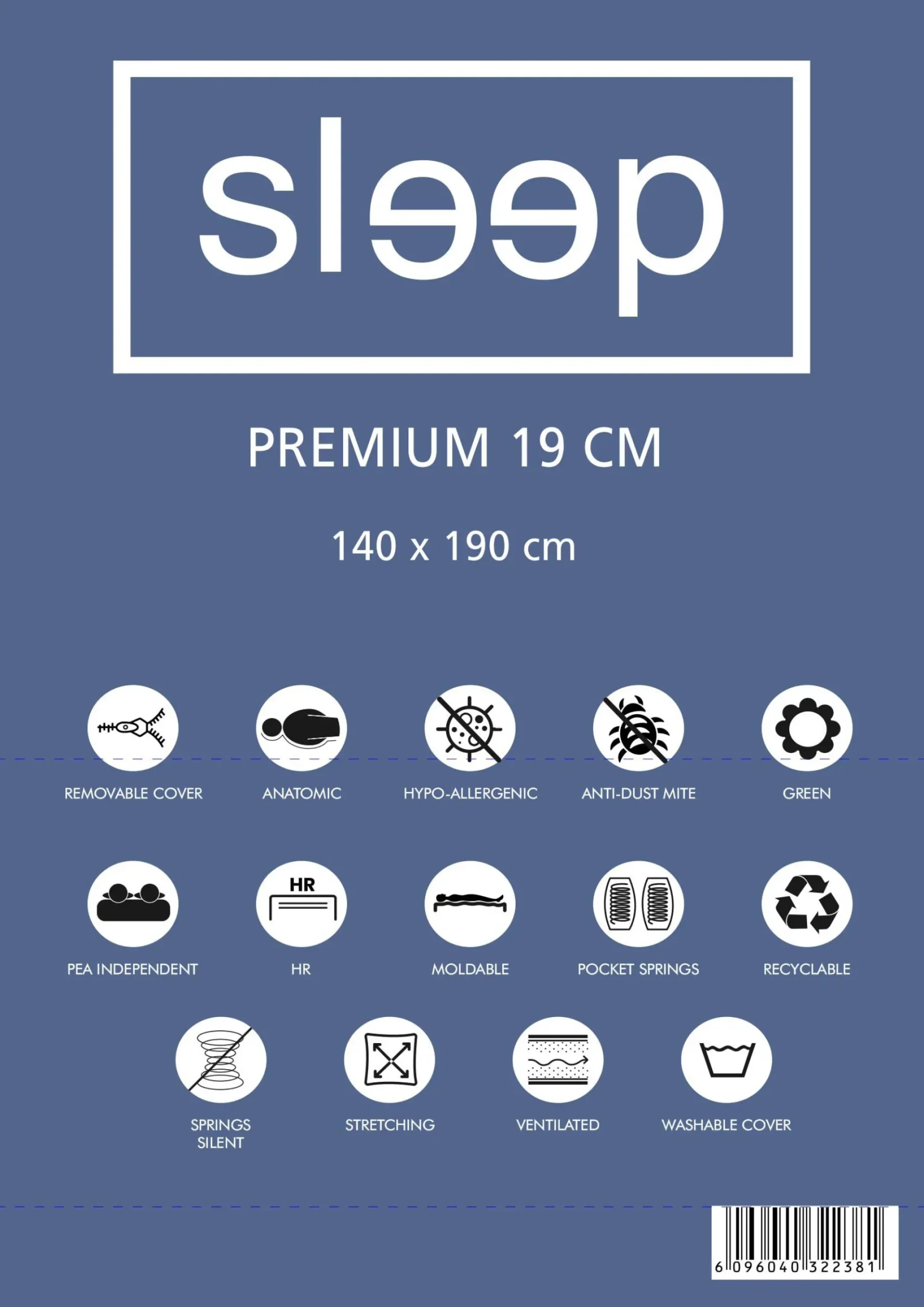 Doppelmatratze Premium Plus 140x190x19cm - Taschenfederkern