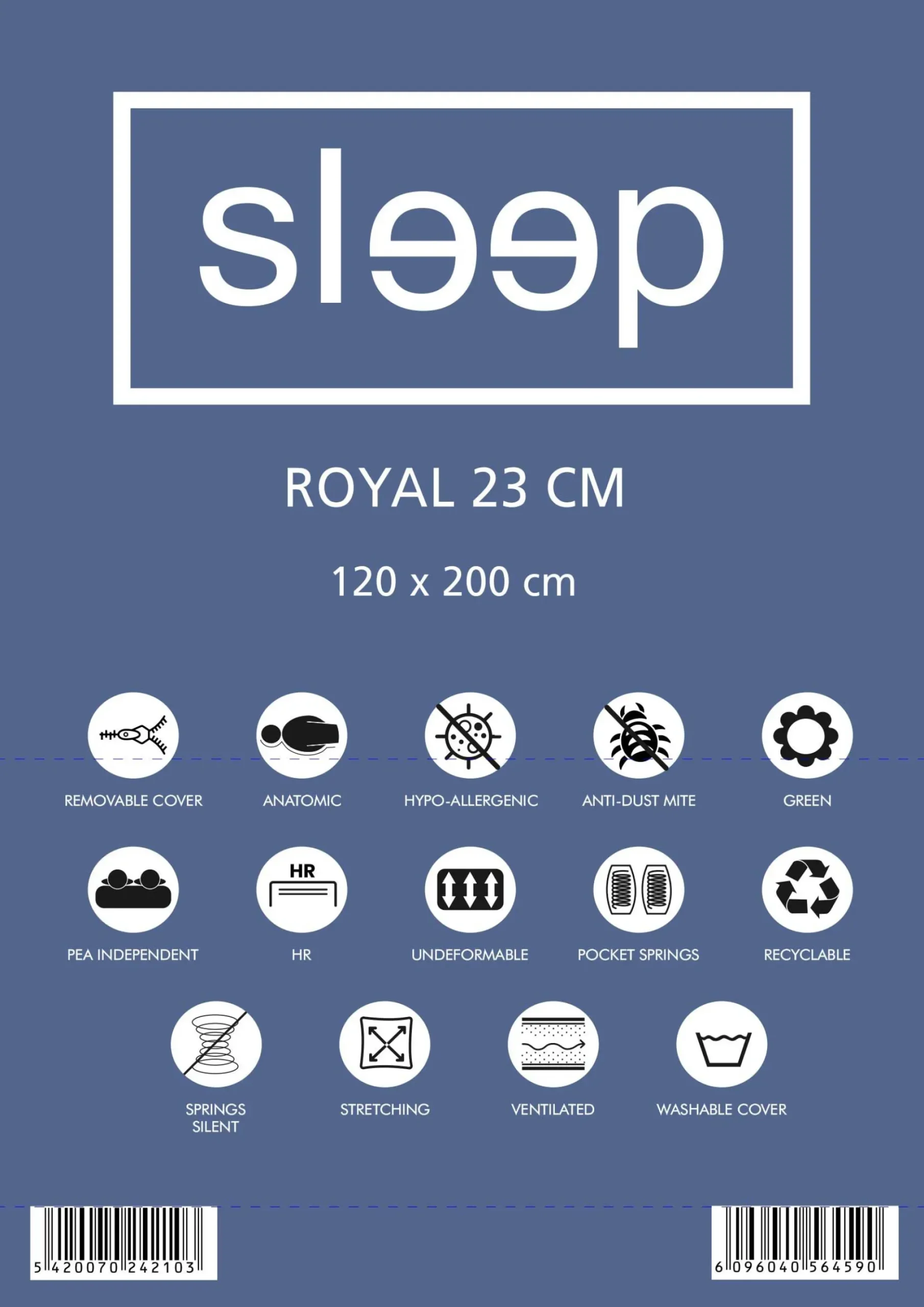 Doppelmatratze Royal 120x200x23cm - Taschenfederkern