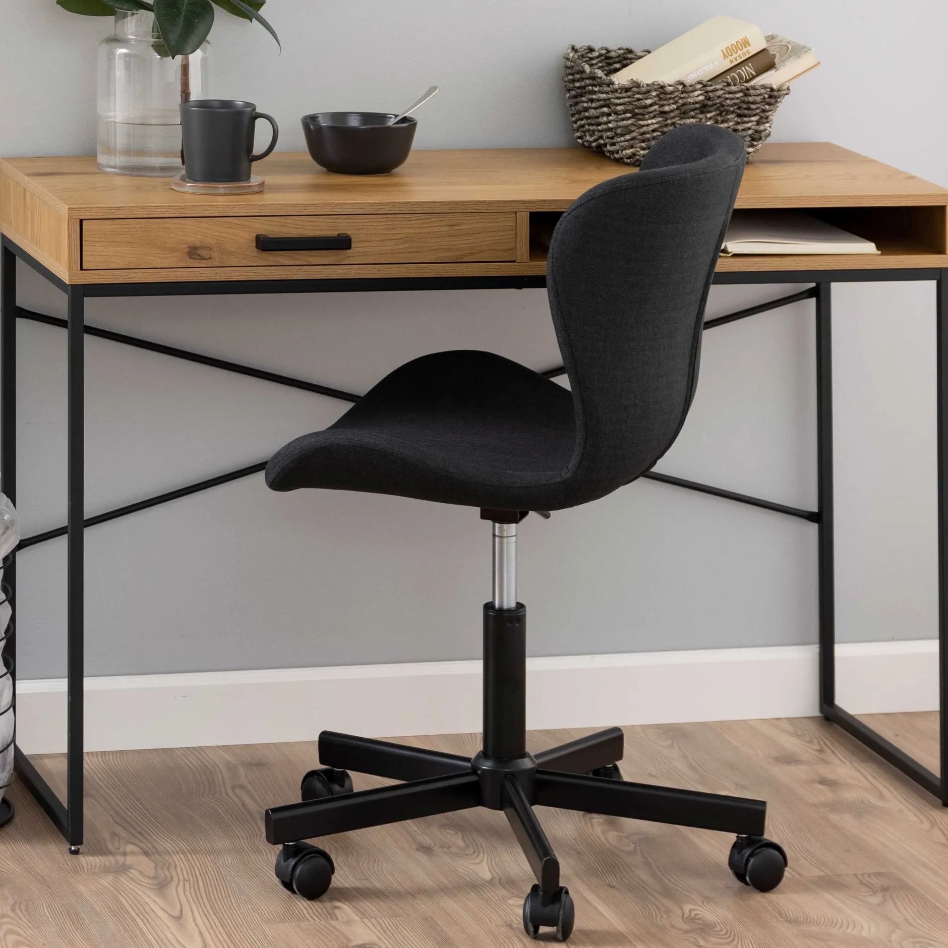 Dover Schreibtisch 110cm - mit Ablageschublade - Wildeiche